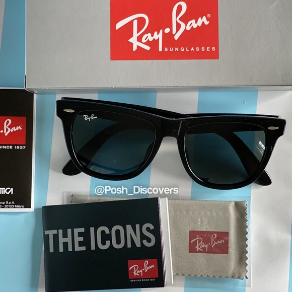 FREE SHIPPING RayBan Wayfarer RB2140 Black - Picture 3 of 16